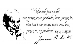 jan pawel ll cytat napis czlowiek jest wielki
