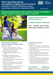 Czytaj więcej: Dyżur pracowników ZUS dla uchodźców z Ukrainy / Співробітники ZUS чергують у справах біженців з...